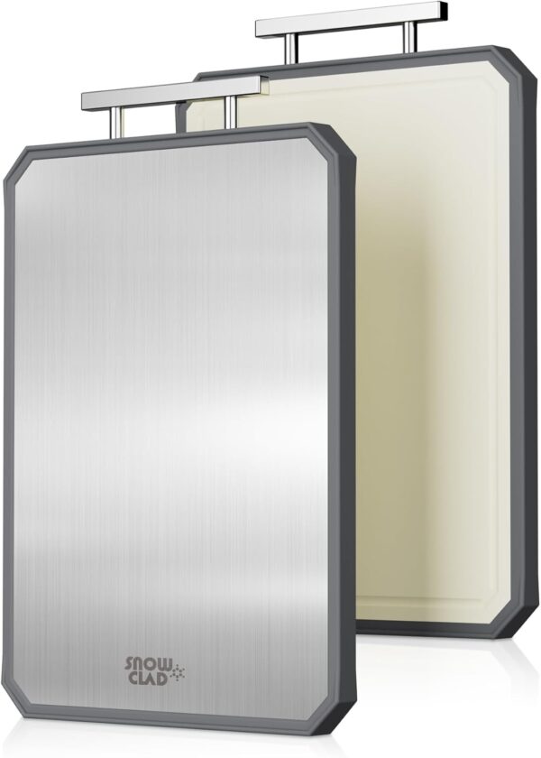 SNOWCLAD Stainless Steel Cutting Board,Double Sided