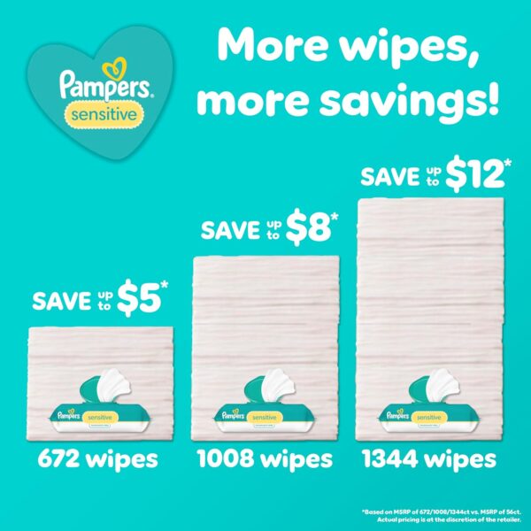 Pampers Sensitive Baby Wipes 12 Packs - Image 5