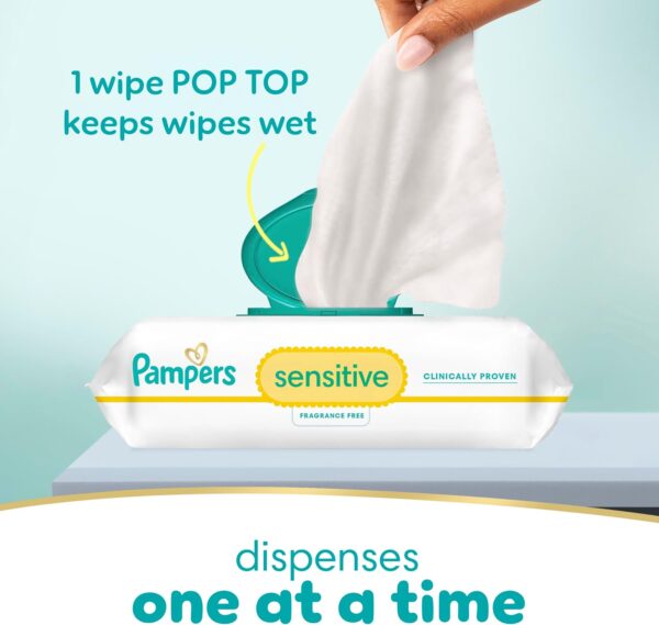Pampers Sensitive Baby Wipes 12 Packs - Image 3