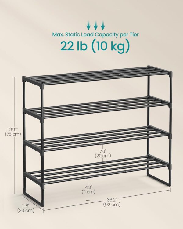 SONGMICS Shoe Rack, 4-Tier Shoe Organizer - Image 5