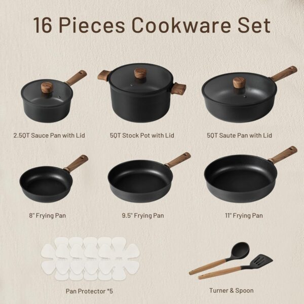 Cookware Set 16pcs Kitchen , Pot and Pan Non Stick - Image 5