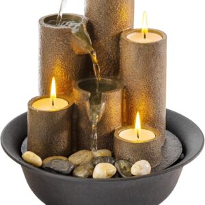 Tabletop Tiered Water Candles for Desktop and Table