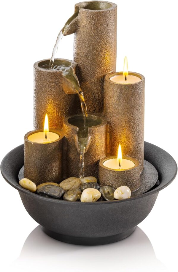 Tabletop Tiered Water Candles for Desktop and Table