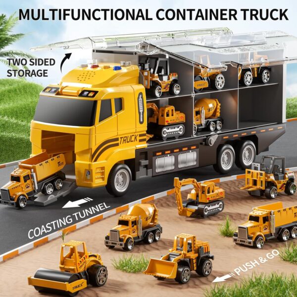Toddler Boys Construction Truck Vehicle Toy Set - Image 4