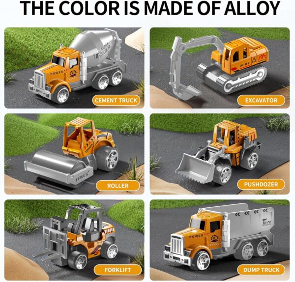 Toddler Boys Construction Truck Vehicle Toy Set - Image 3