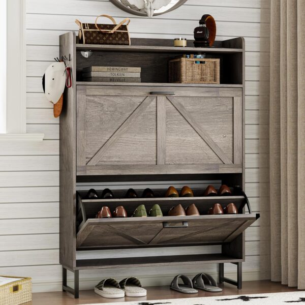 Shoe Cabinet with 2 Flip Drawers - Image 5