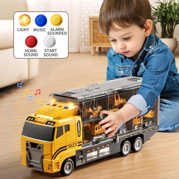 Toddler Boys Construction Truck Vehicle Toy Set - Image 5