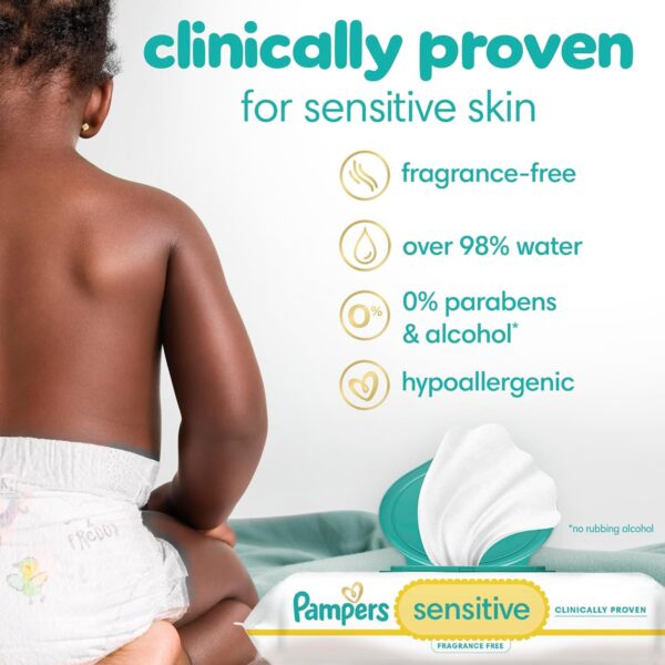 Pampers Sensitive Baby Wipes 12 Packs - Image 6