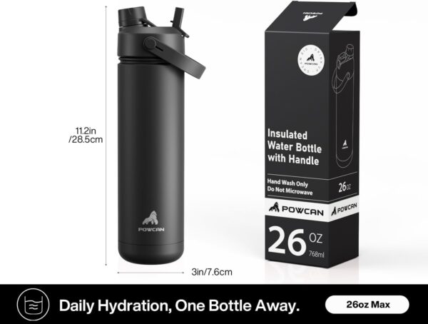 26 oz Insulated Water Bottle with 2-in-1 - Image 3