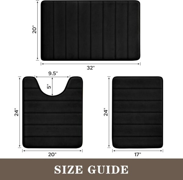 BYSURE Black Memory Foam Bathroom Rug - Image 7