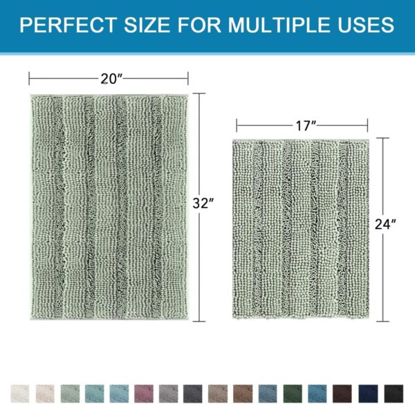 H.VERSAILTEX Sage Bathroom Rugs - Image 6