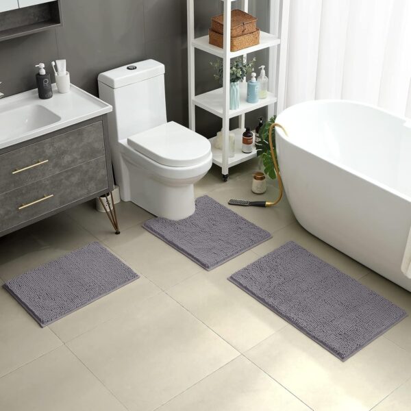 HOMEIDEAS 3 Pieces Bathroom Rug - Image 7