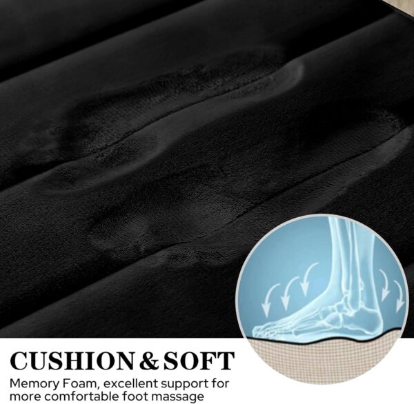 BYSURE Black Memory Foam Bathroom Rug - Image 6