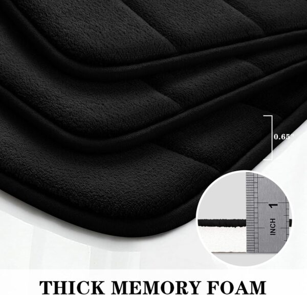 BYSURE Black Memory Foam Bathroom Rug - Image 4