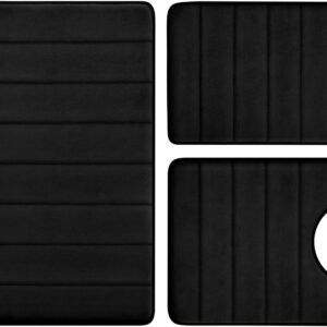 BYSURE Black Memory Foam Bathroom Rug