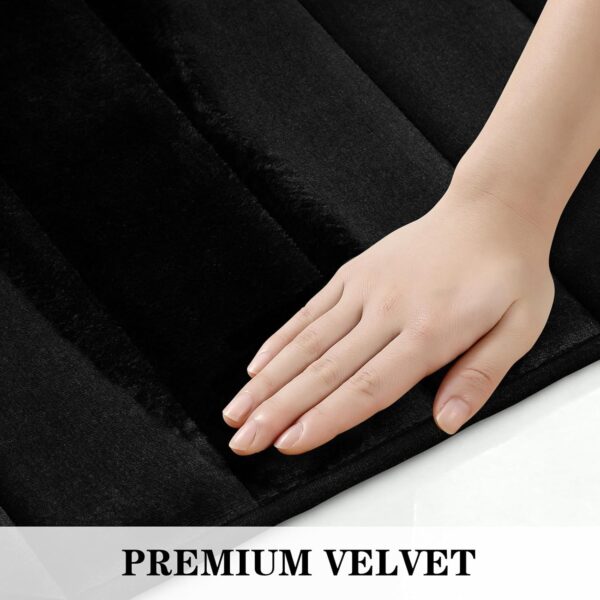 BYSURE Black Memory Foam Bathroom Rug - Image 3