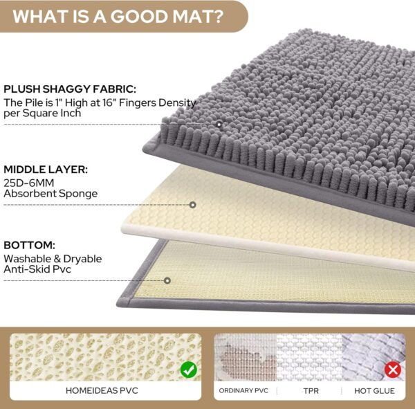 HOMEIDEAS 3 Pieces Bathroom Rug - Image 5