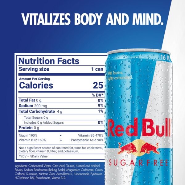 Red Bull Sugar Free Energy Drink 12pack - Image 8